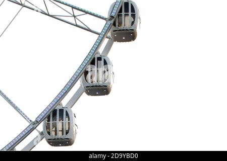 Ferris wheel isolated on white background with copyspace Stock Photo