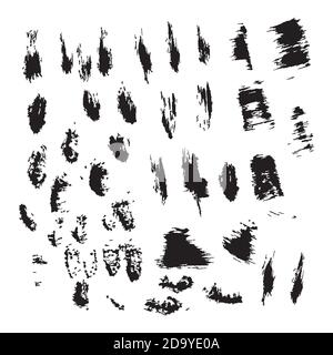 Vector set of black blood or ink splashes, ink blots.  Stock Vector