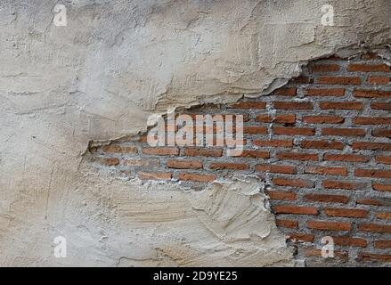 Brick, block, orange and mortar wall  as texture background. Stock Photo