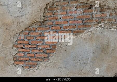 Brick, block, orange and mortar wall  as texture background. Stock Photo