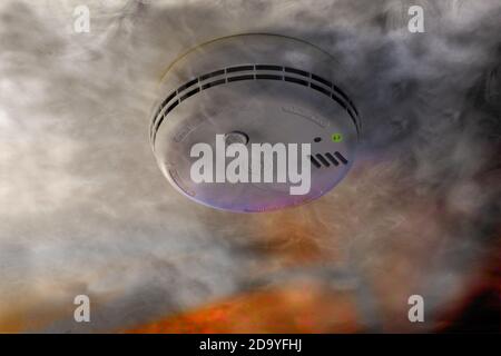 Close up of a smoke detector  , England Stock Photo