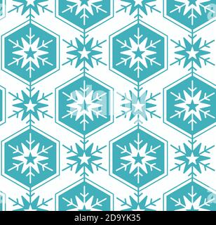 Snowflake blue seamless pattern for card, fabric, textile, cloth. Vector illustration. Stock Vector