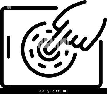 Touch tablet icon. Outline touch tablet vector icon for web design isolated on white background Stock Vector