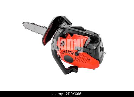 Hand chainsaw isolated on white background Stock Photo