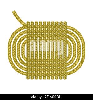 Ship Rope Roll Icon Isolated on White Background Stock Vector