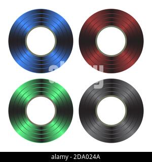 Colored Scotch Tape Set Isolated on White Background. Insulating Roll Stock Vector