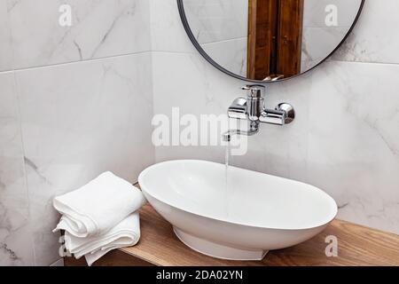 Details of modern stylish bathroom interior Stock Photo