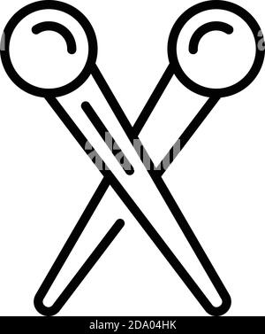 Sew needle icon. Outline sew needle vector icon for web design isolated on white background Stock Vector