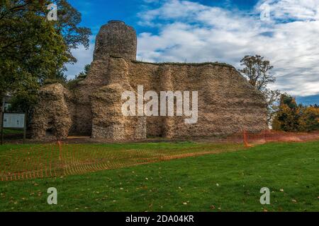 Flint core of Walden Castle, dating from about 1140 Stock Photo