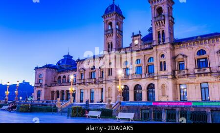 The City Hall, former casino built in 1887, San Sebastian, Gipuzkoa, Donostialdea, Basque Country, Spain, Europe Stock Photo