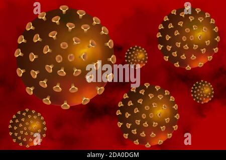 Fractal 3D model of the Coving-19 pandemic in close-up