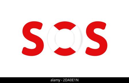SOS icon. Lifebouy sign. Be careful on the water concept. Vector on isolated white background. EPS 10 Stock Vector