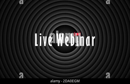 Live webinare banner. Distance education, seminar, training, online streaming. Vector on isolated background. EPS 10 Stock Vector