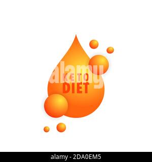 Keto diet sign. Natural food. Health care concept. Vector on isolated white background. EPS 10 Stock Vector