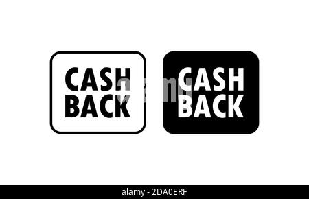 Cash back service icon in black. Return of money symbol. Vector on isolated white background. EPS 10 Stock Vector
