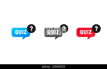 Quiz with question mark sign icon set. Questions and answers game symbol. Vector on isolated white background. EPS 10 Stock Vector