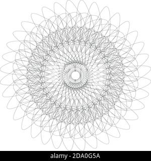 Guilloche Pattern Rosette for certificate or other security papers. Stock Vector