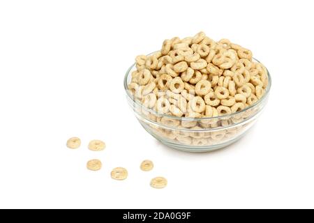 bowl of corn rings isolated on white Stock Photo