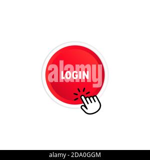 Log in button. For mobile app, social media. Vector on isolated white background. EPS 10 Stock Vector