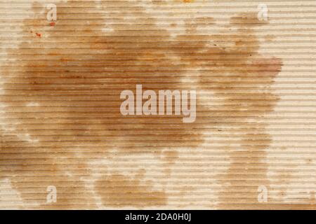 corrugated cardboard with oil stains from pizza box Stock Photo