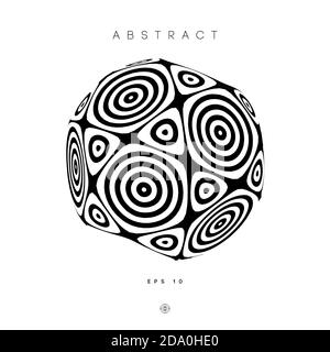 Hypnotic abstract circles logo. Optical illusion illustration of Mind logo design. EPS 10. Stock Vector