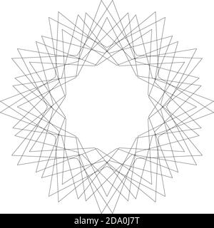 vector geometric pattern. Flower with sharp petals Stock Vector