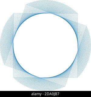 Vector abstract geometric picture. Blue line flower Stock Vector