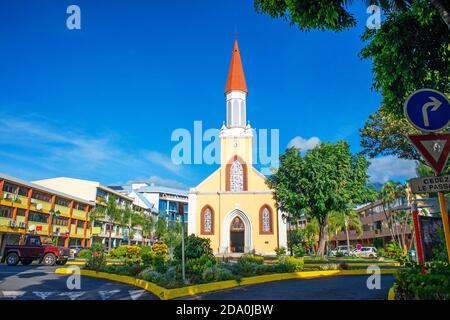Cathedral of Our Lady of the Immaculate Conception of Papeete, Tahiti island, french Polynesia Stock Photo
