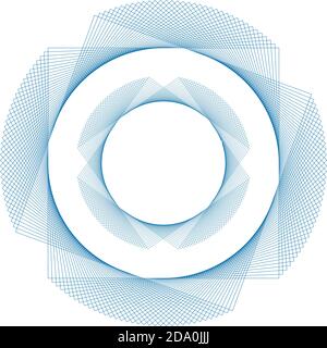 Vector abstract geometric picture. Blue line flower Stock Vector