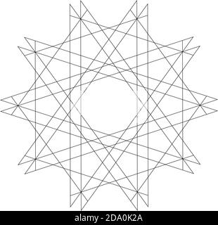 vector geometric pattern. Flower with sharp petals Stock Vector