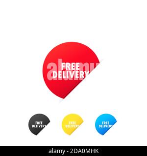 Free delivery stickers. Express delivery service. Vector on isolated white background. EPS 10 Stock Vector