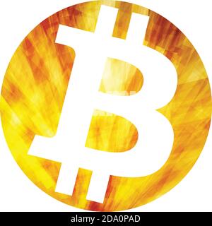 Bitcoin logo stylized in a gold coin. Vector graphics Stock Vector