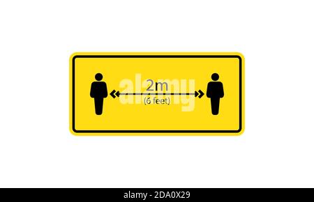 Social distancing icon. Keep your distance 6 feet sign. Vector on isolated white background. EPS 10 Stock Vector