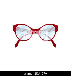 Glasses in plastic frames isolated on white background. Vector cartoon illustration. Stock Vector