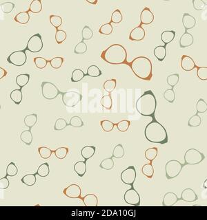 Seamless pattern with multicolored glasses on gray background. Vector flat illustration. Stock Vector