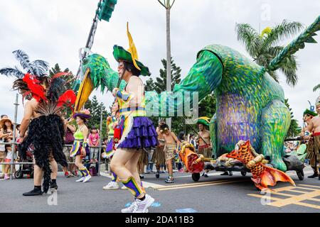 Taipei, OCT 18, 2013 - Rio Carnival Style Dream Parade at Taiwan Stock Photo