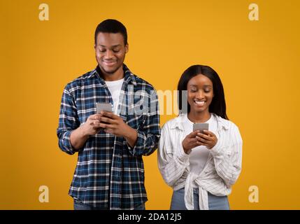 Modern virtual romantic relationships at social network Stock Photo