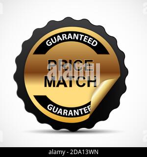 Price Match Guarantee Gold Label Sign Template Vector Illustratio Stock Vector