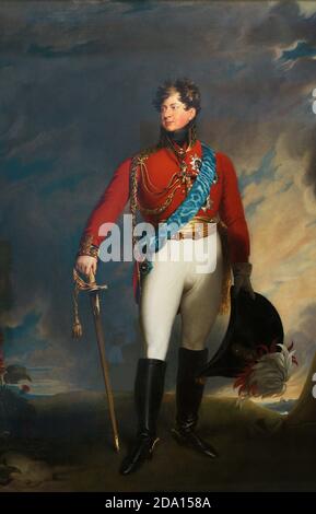 King George IV (1762-1830) when Prince of Wales. He reigned from 1820 to 1830. Portrait by an unknown artist after Sir Thomas Lawrence, 1769-1830. Oil on canvas (241,3 x 154,9 cm), c. 1815. National Portrait Gallery. London, England, United Kingdom. Stock Photo