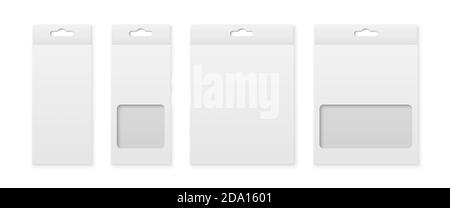 Vector 3d Realistic Blank Paper White Product Package Box For Pencils, Pens, Crayons, Felt-tip Pens Isolated On White Background. Design Template for Stock Vector