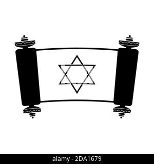 Torah icon. Jewish holy book with the Star Of David symbol. Isolated vector illustration. Stock Vector