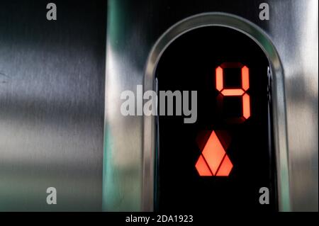 Close-up of the control panel of an elevator Stock Photo