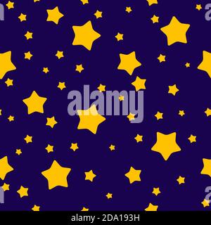 Starry sky seamless pattern background with star. Vector Illustration Stock Vector