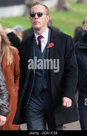 08 November 2020. London, UK. Actor, politician and leader of the Reclaim Party Laurence Fox and veterans pays his respects at the Royal Military memorial on Remembrance Sunday at  at Hyde Park Corner. Photo bye Ray Tang. Stock Photo