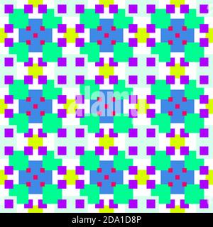 Pixels , seamless pattern on a white background. Stock Vector