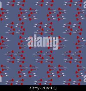 Picado darts, seamless pattern on a purple background. Stock Vector