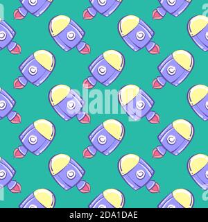Aircraft , seamless pattern on a green background. Stock Vector