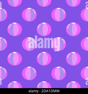 Purple balls , seamless pattern on a purple background. Stock Vector
