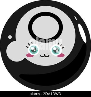 Small billiard ball,illustration,vector on white background Stock Vector