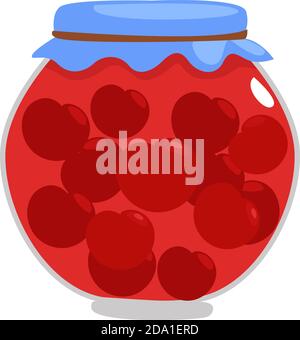 Cherry compote,illustration,vector on white background Stock Vector
